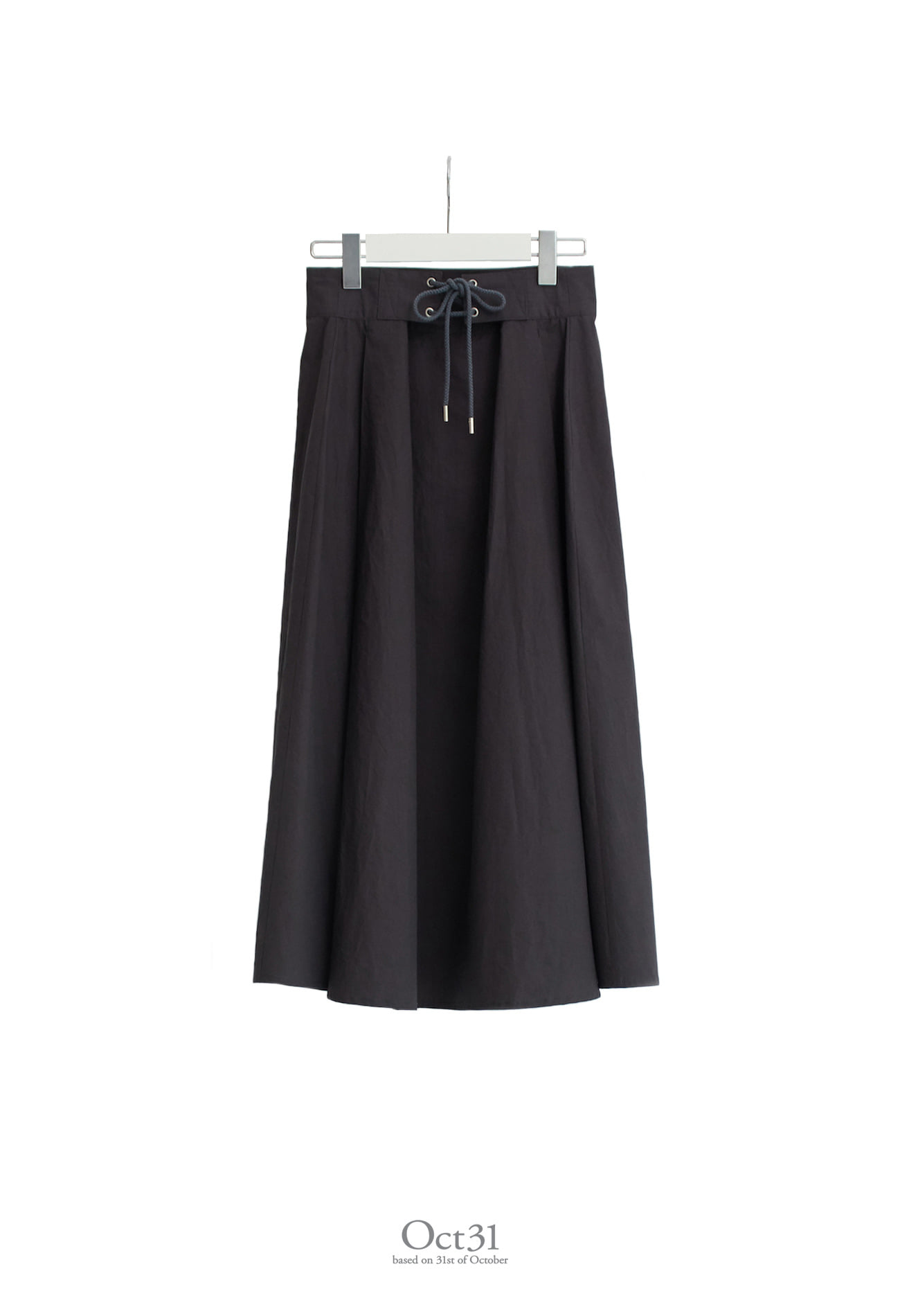 String Tuck Skirt (Charcoal)